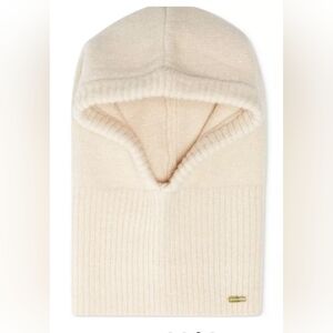 NWT STEVE MADDEN Women's Ribbed-Knit Balaclava hooded scarf Ivory
